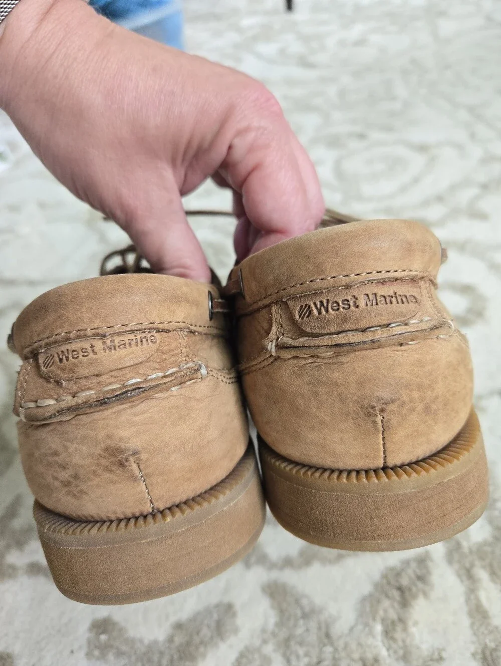 West Marine Men’s Tan Leather Boat Shoes